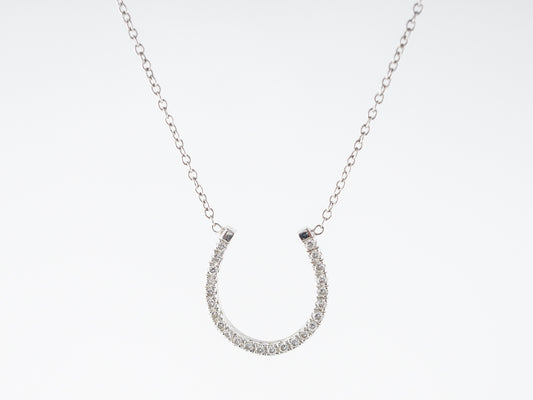 Necklace Modern .36 Round Brilliant Cut Diamonds in 14k White Gold