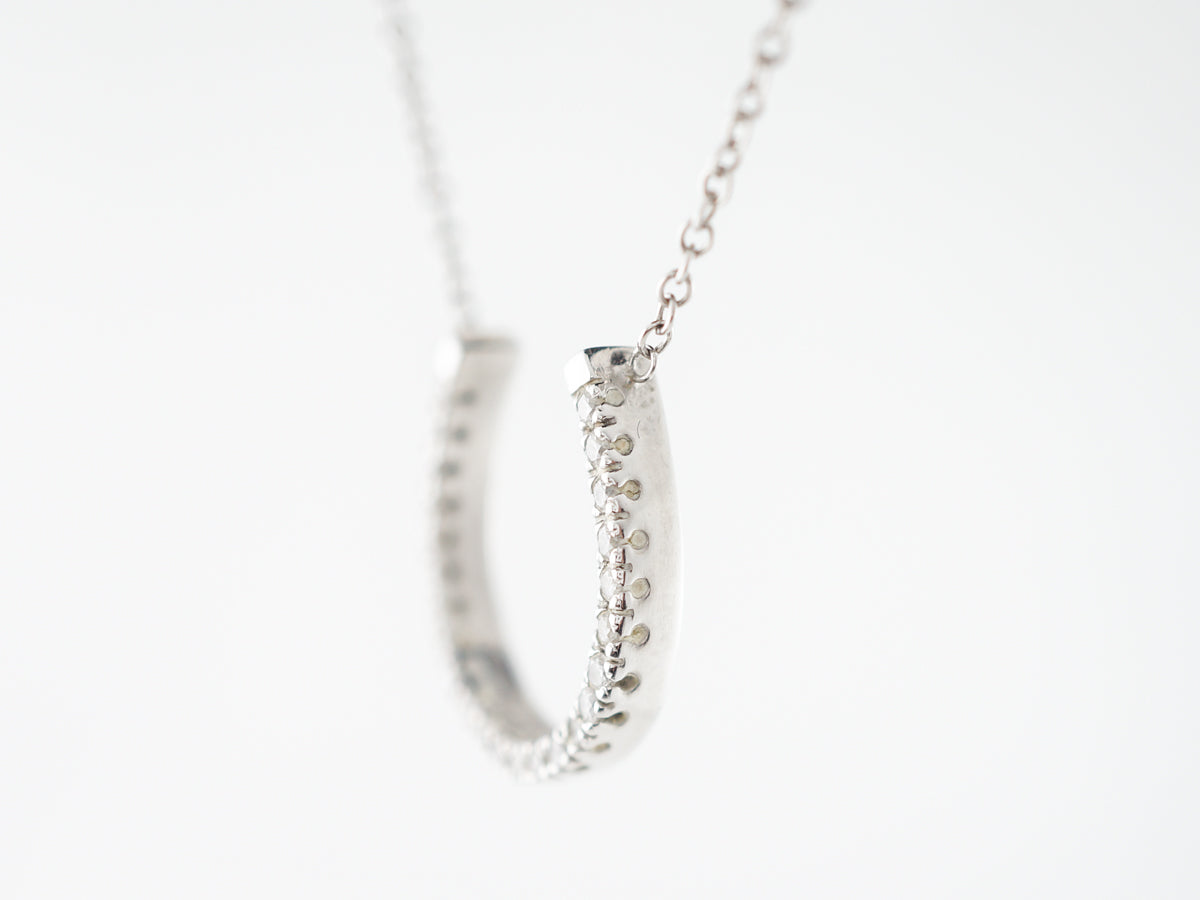 Necklace Modern .36 Round Brilliant Cut Diamonds in 14k White Gold