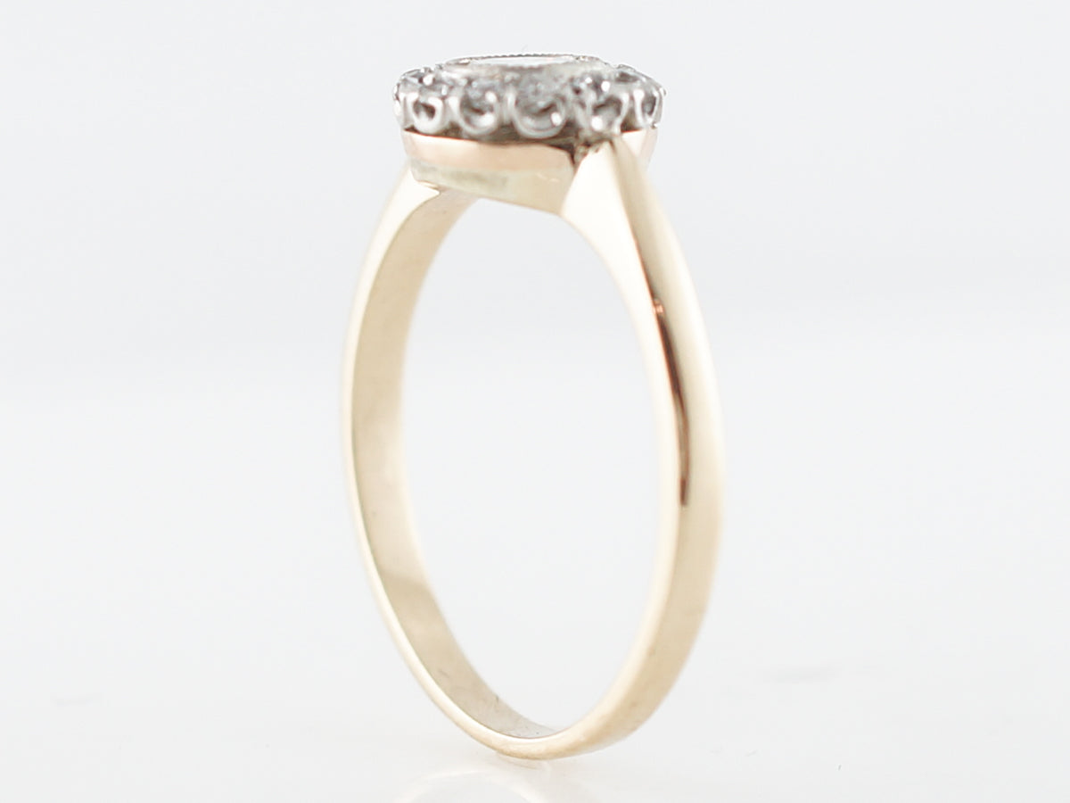 Bezel Set Victorian Diamond Cluster Ring in Yellow Gold
