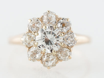 Antique Engagement Ring Victorian .68 Old European Cut Diamond in 18k Yellow Gold