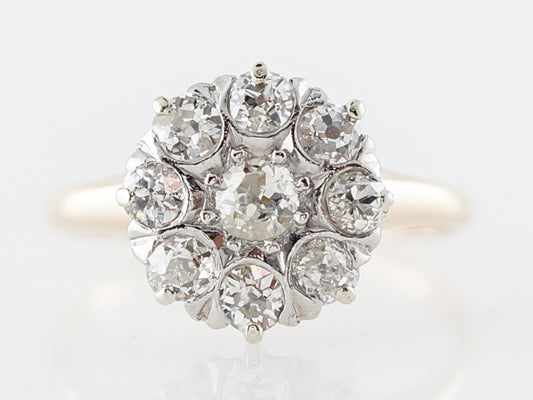 Antique Engagement Ring Victorian .18 Old Mine Cut Diamond in 14k Yellow Gold & Platinum