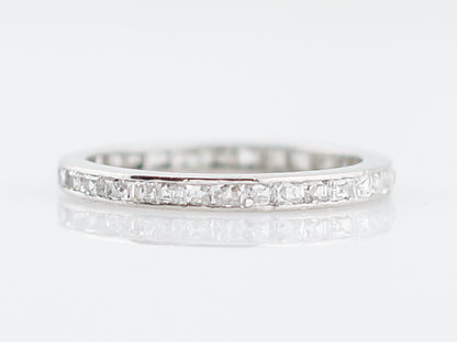 Antique Eternity Wedding Band Art Deco .66 Step & French Cut Diamonds in Platinum