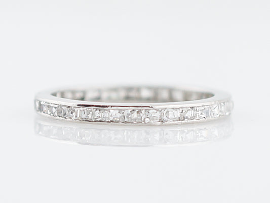 Antique Eternity Wedding Band Art Deco .66 Step & French Cut Diamonds in Platinum