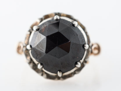 Antique Georgian Garnet Ring in 14k Rose Gold & Sterling