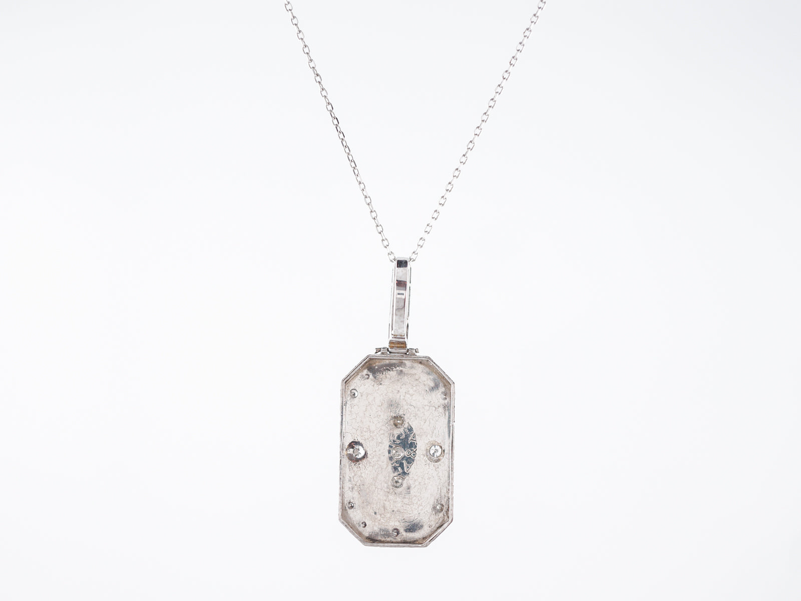 Antique Necklace Art Deco 1.17 Round Brilliant, Old Mine & Single Cut Diamonds in Platinum