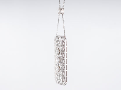 Antique Necklace Art Deco 2.00 Old European, Single & Rose Cut Diamonds in Platinum