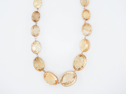 Antique Necklace Victorian 169.52 Mixed Cut Citrines in 9k Yellow Gold