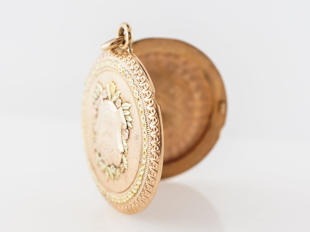 Antique Victorian Pendant w/ Diamond in Rose Gold
