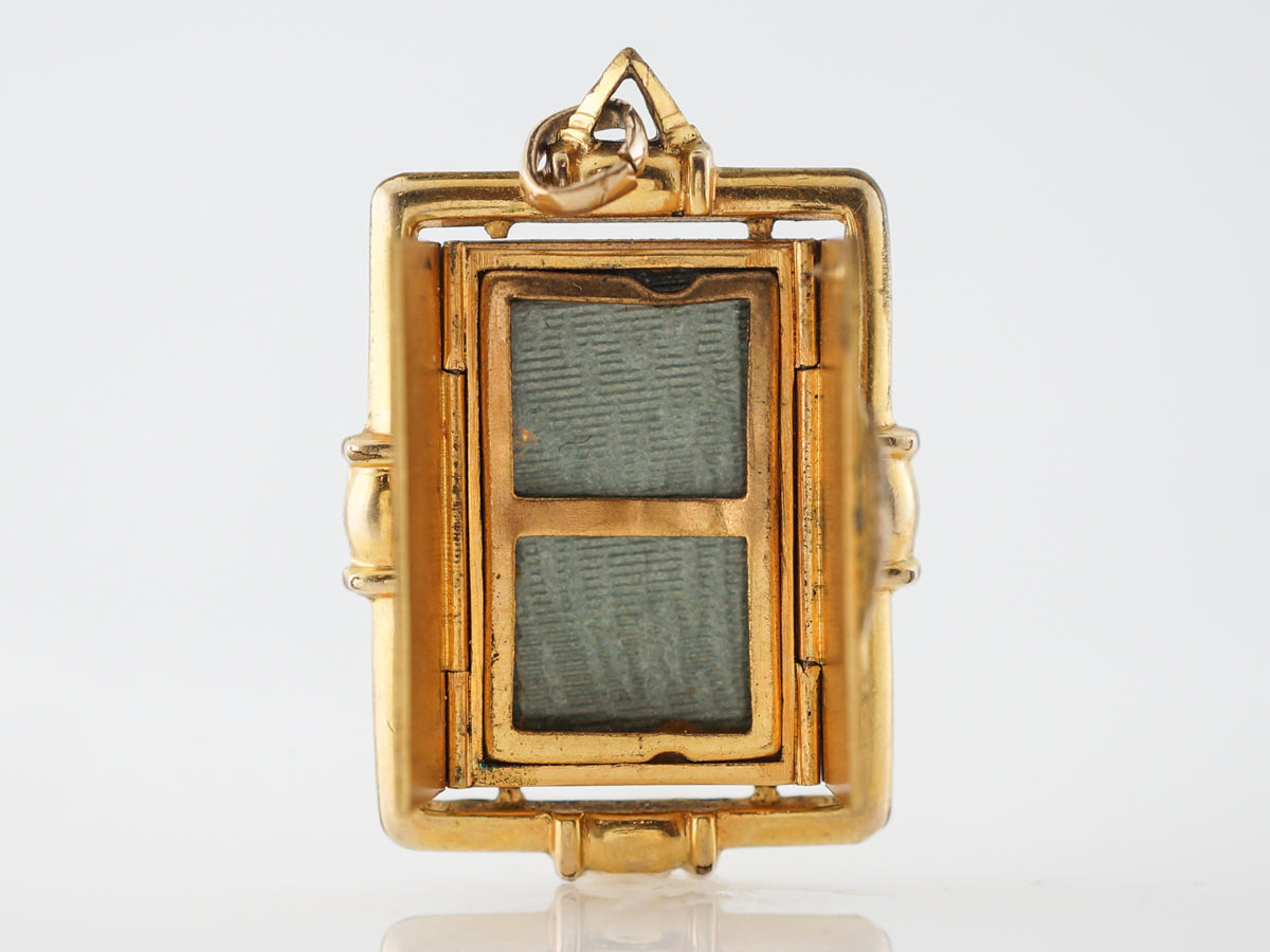 Antique Charm Locket Victorian in 12k Yellow Gold
