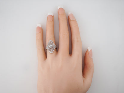 Antique Right Hand Ring Art Deco .04 Single Cut Diamond in 14k White Gold