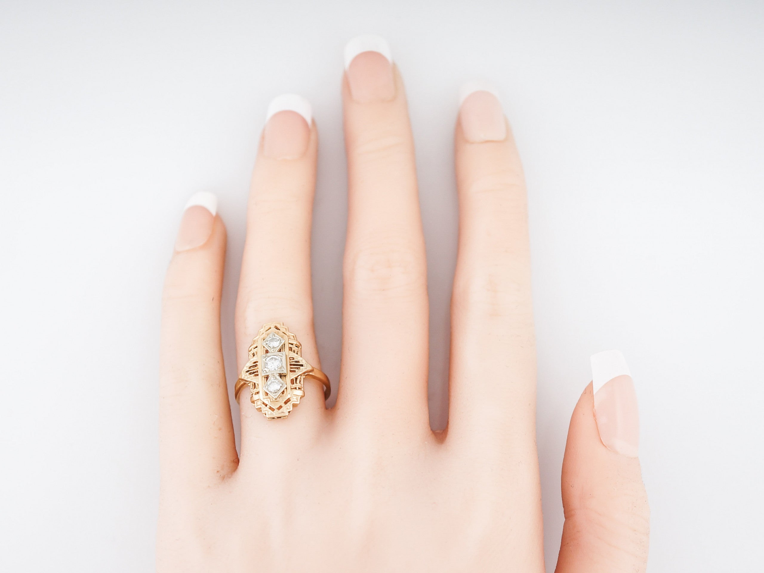 10K Yellow Gold Round Diamond Splt Geometric Heart Right Hand Love Ring  0.37 Ct. - JFL Diamonds & Timepieces