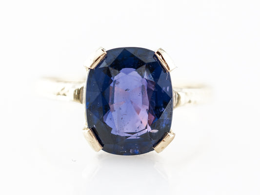 Antique Sapphire Engagement Ring in Yellow Gold