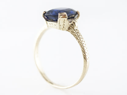 Antique Sapphire Engagement Ring in Yellow Gold
