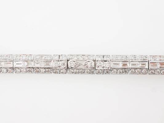 Art Deco Style Bracelet in White Gold w/ Diamonds 4.50 Carats