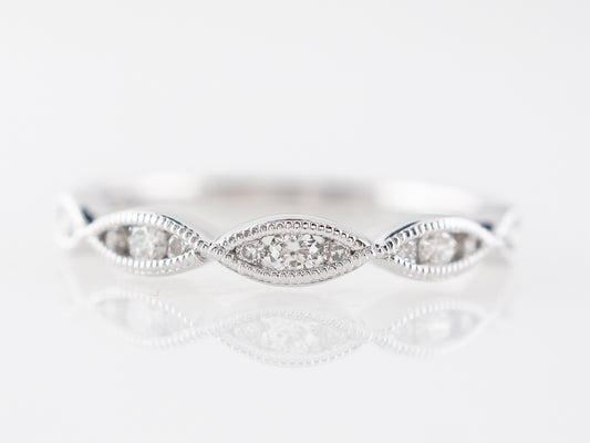 Round Diamonds w/ Marquis Station Wedding Band in 18k