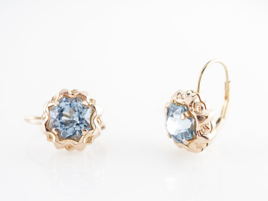 Antique Victorian Aquamarine Earrings in 18k Yellow Gold