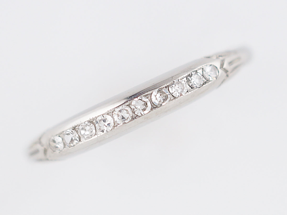 Antique Wedding Band Art Deco .10 Single Cut Diamonds in Platinum