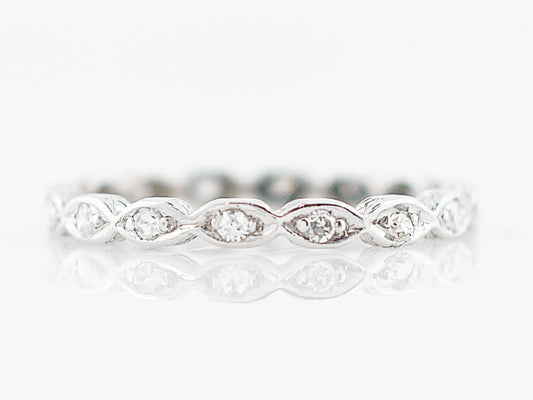 Antique Eternity Wedding Band Art Deco .16 Single Cut Diamonds in Platinum