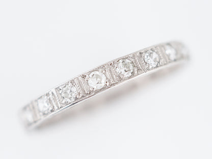 Antique Wedding Band Art Deco .27 Single Cut Diamonds in Platinum
