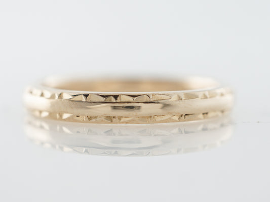 Vintage Art Deco Geometric Wedding Band in Yellow Gold