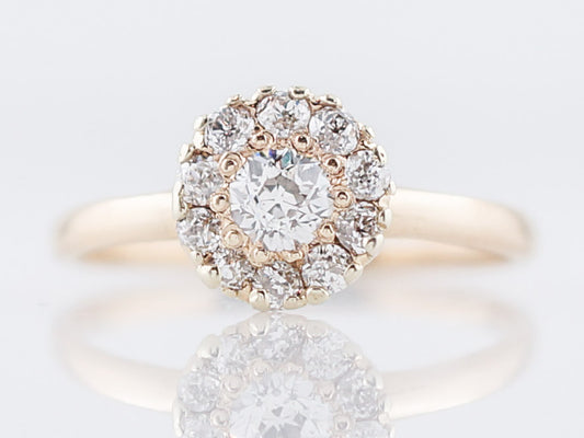 Antique Engagement Ring Victorian .15 Old European Cut Diamond in 14K Yellow Gold