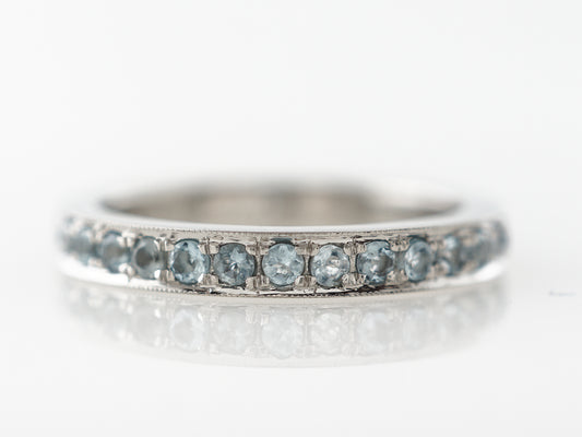 Aquamarine Eternity Wedding Band in Platinum