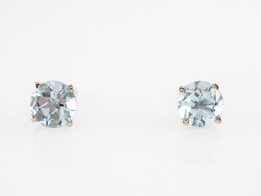 2 Carat Aquamarine Earrings in White Gold