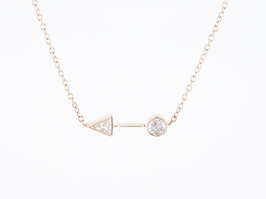Arrow Necklace Modern .45 Round Brilliant & Trilliant Cut Diamonds in 14K Yellow Gold