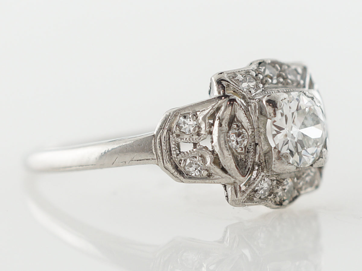 Vintage Deco Diamond & Platinum Engagement Ring