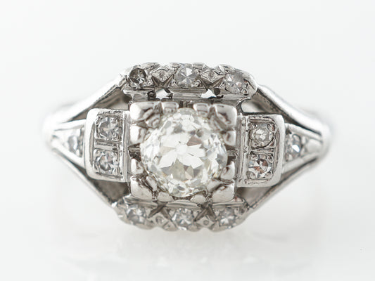 .50 Carat Art Deco Diamond Engagement Ring in Platinum