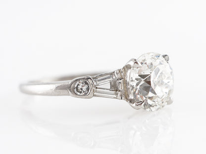 1.54 Old European Diamond Engagement Ring in Platinum