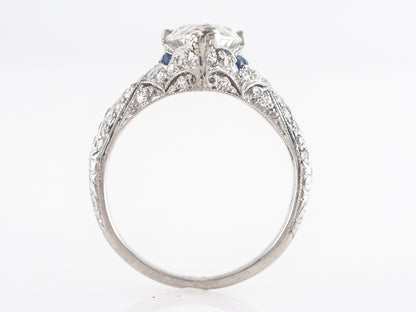 Vintage Marquise Diamond Engagement Ring in Platinum