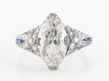 Vintage Marquise Diamond Engagement Ring in Platinum