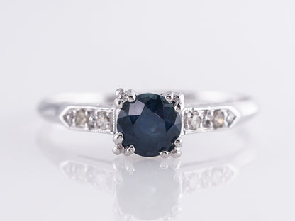 Art Deco Sapphire Engagement Ring in Platinum