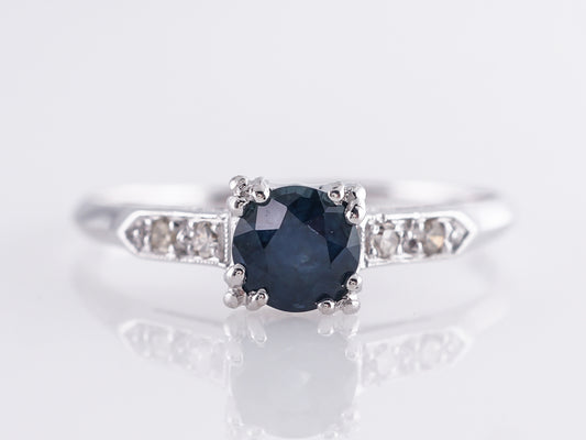 Art Deco Sapphire Engagement Ring in Platinum