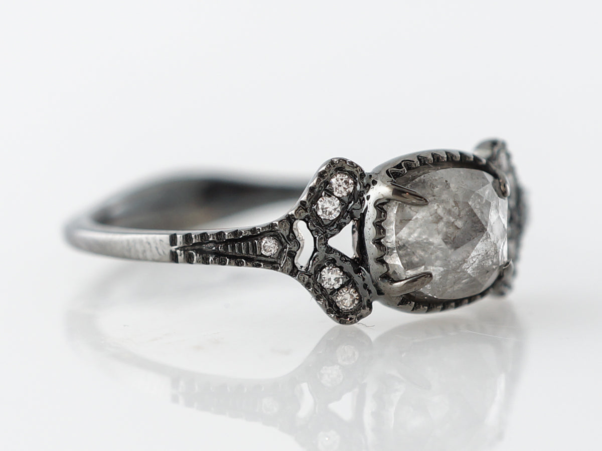 Grey Diamond Engagement Ring in 18k White Gold – Filigree Jewelers