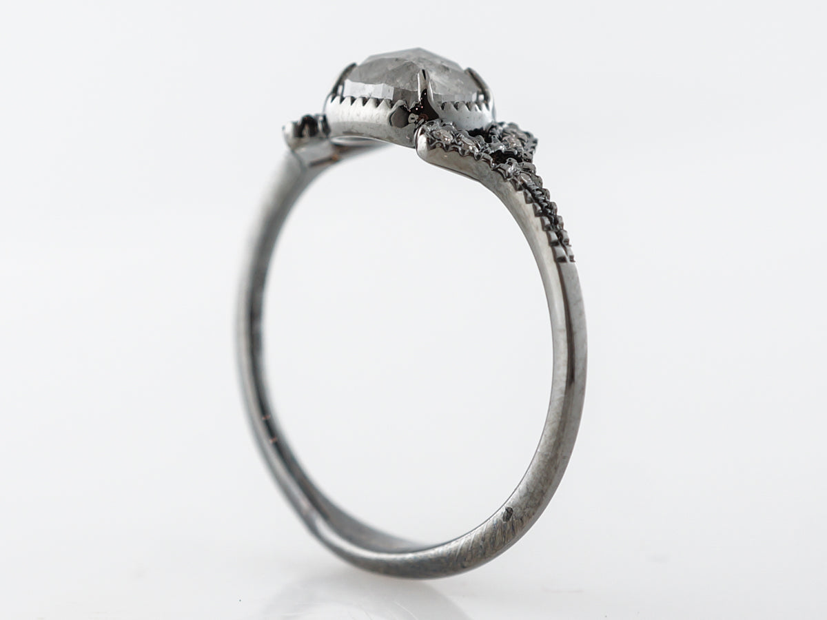 Grey Diamond Engagement Ring in 18k White Gold