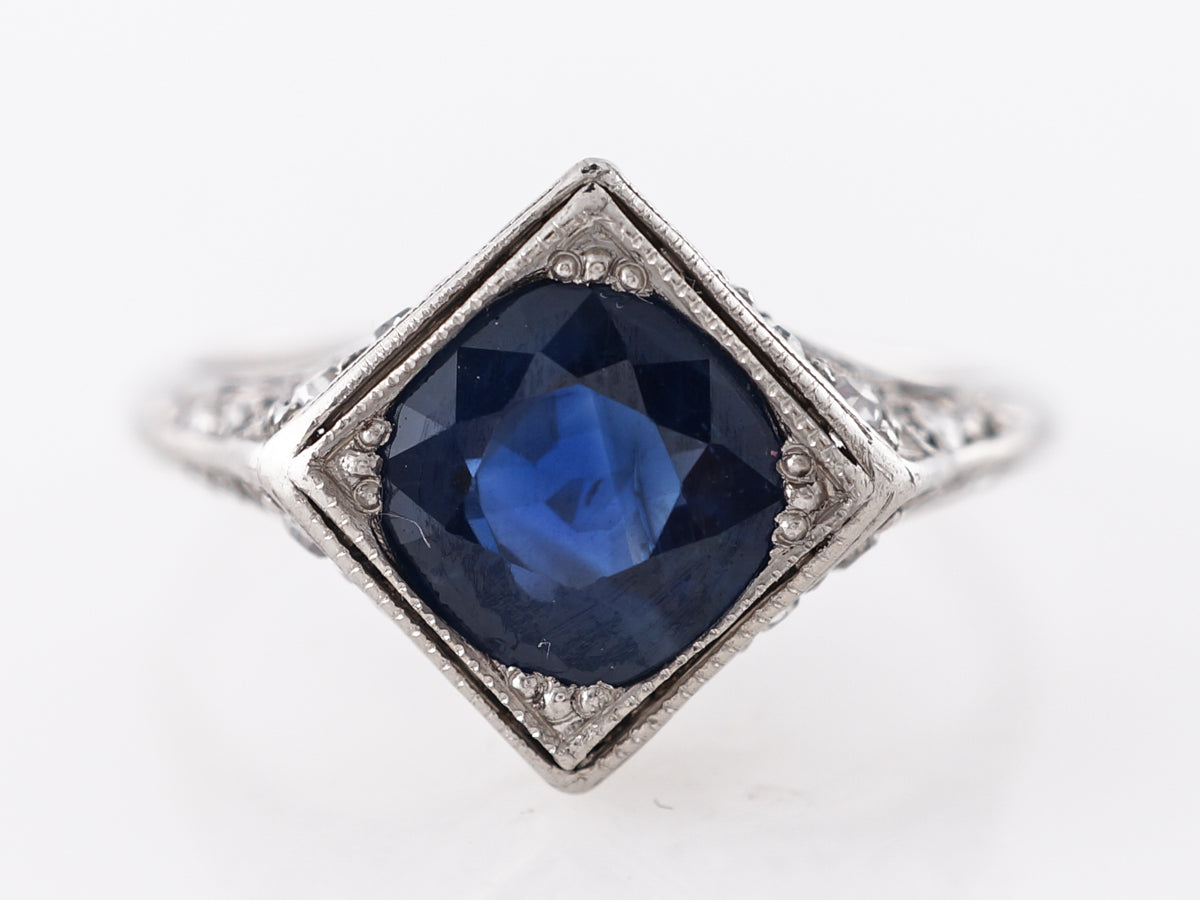 Hayden W. Wheeler & Co. Sapphire Filigree Engagement Ring