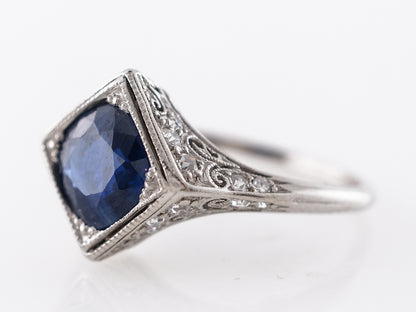 Hayden W. Wheeler & Co. Sapphire Filigree Engagement Ring