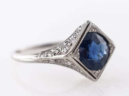 Hayden W. Wheeler & Co. Sapphire Filigree Engagement Ring