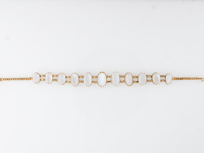 Art Nouveau Cabochon Moonstone Yellow Gold Bracelet in 14k