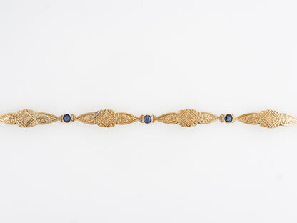 Art Nouveau Sapphire Bracelet in 18k Yellow Gold