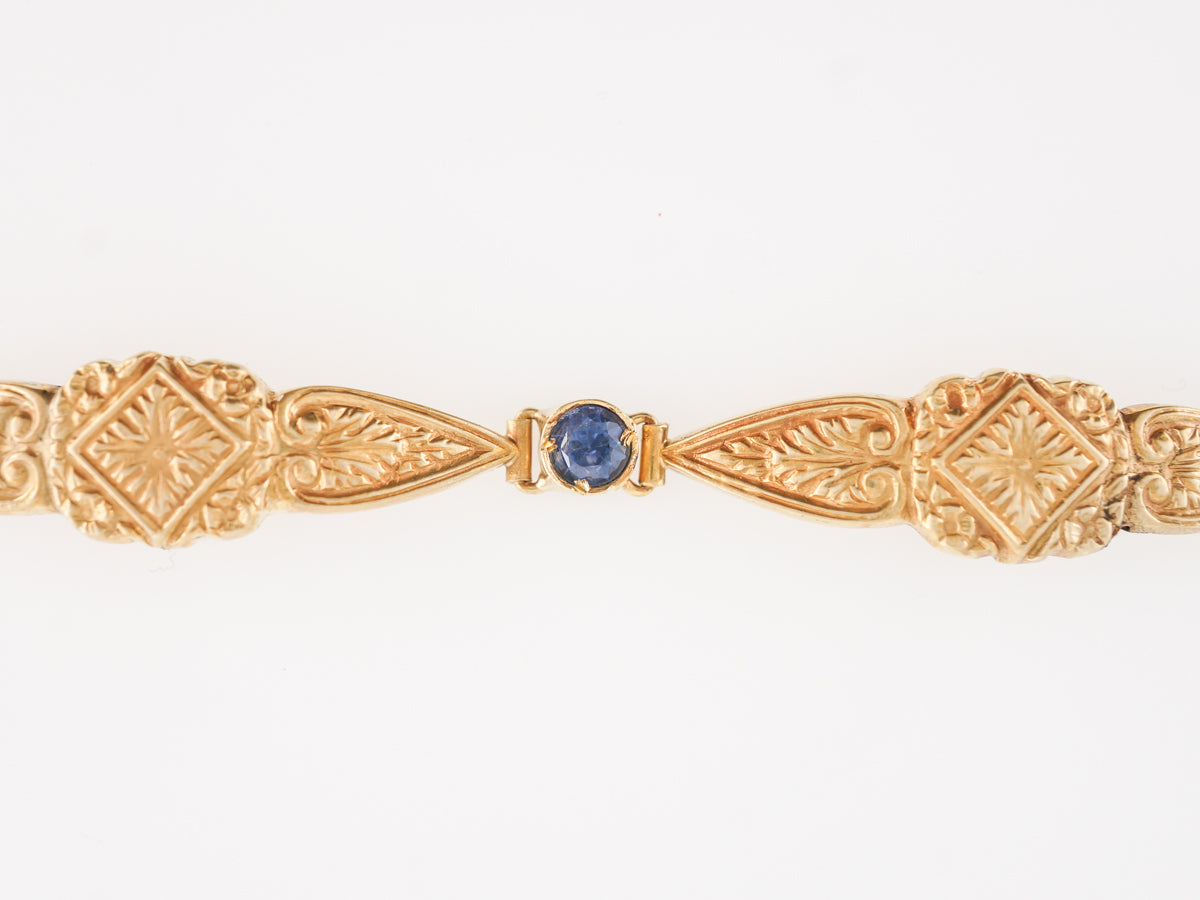 Art Nouveau Sapphire Bracelet in 18k Yellow Gold