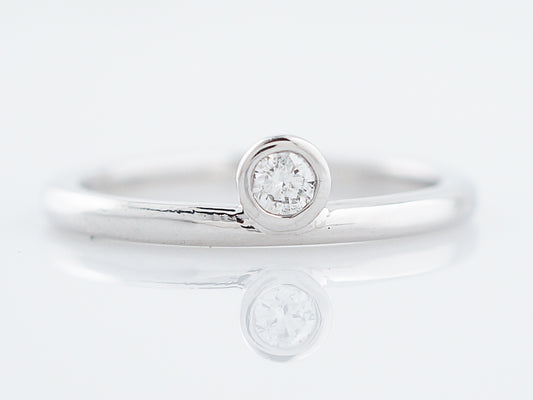 Right Hand Ring Modern .10 Round Brilliant Cut Diamond in 14k White Gold