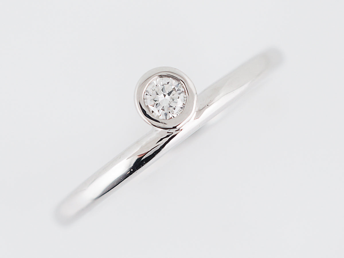 Right Hand Ring Modern .10 Round Brilliant Cut Diamond in 14k White Gold