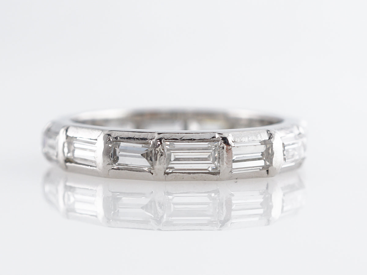 Baguette Cut Diamond Eternity Wedding Band in Platinum