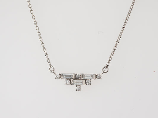 Mixed Cut Diamond Pendant in 14k White Gold