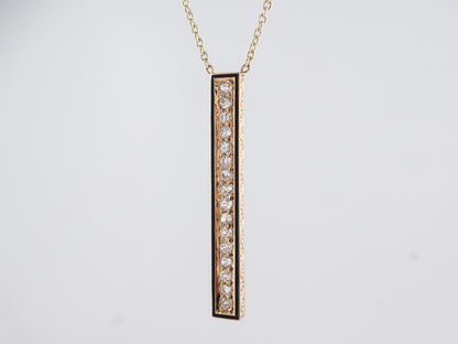 Bar Pendant Necklace w/ Diamonds in 14k