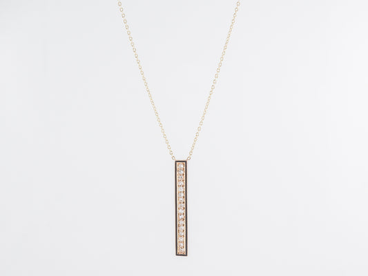 Bar Pendant Necklace w/ Diamonds in 14k