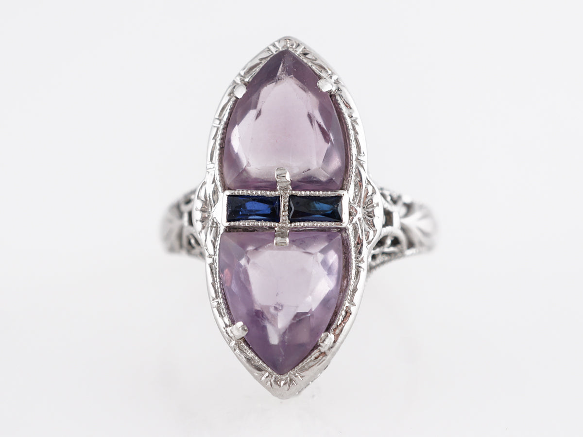 Vintage Belais Brothers Amethyst and Sapphire Cocktail Ring